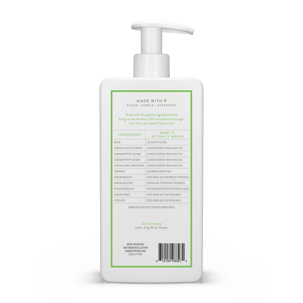 Cucumber & Mint Volumizing Shampoo, Sulfate & Paraben Free, 16.5 oz V746