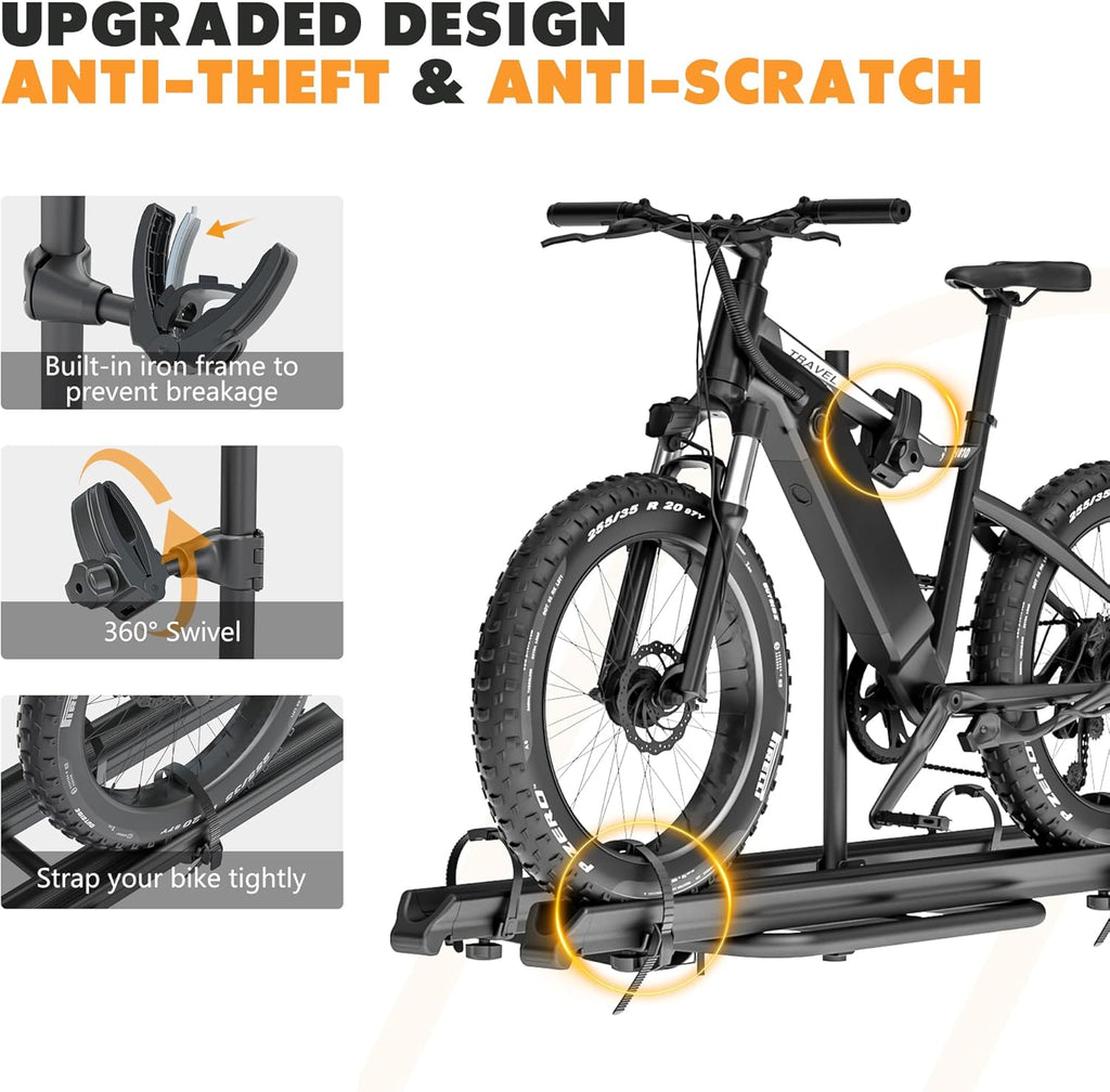 2" Hitch Mounted Platform Bike Rack, 200 Lbs Max Loading X7470