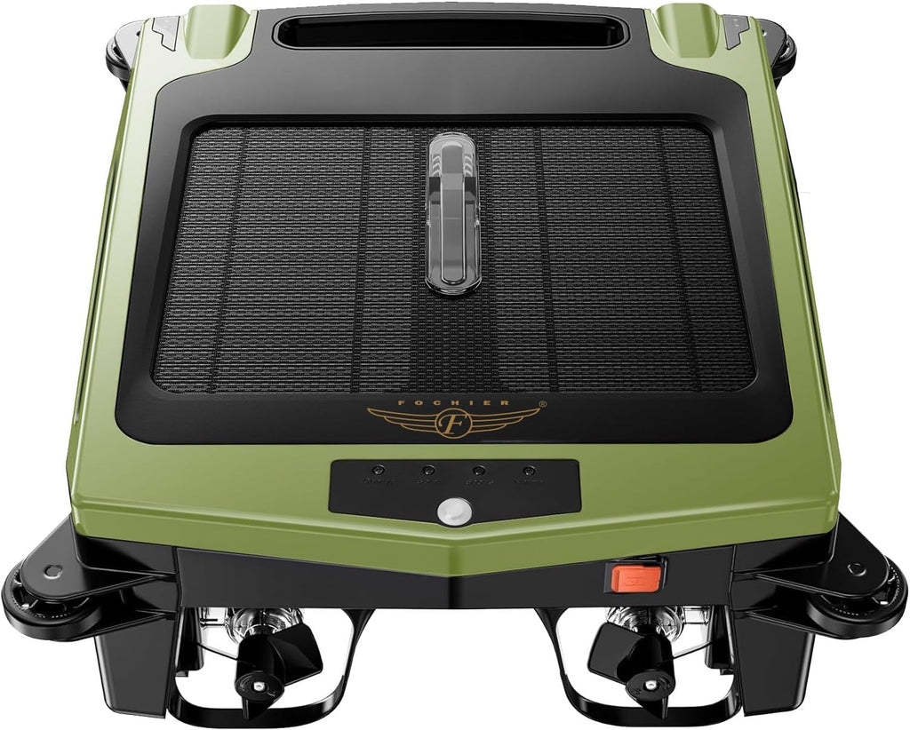 Cordless Robotic Pool Cleaner, Solar Powered Pool Skimmer with Dual Charging Options, Pool Robot Vacuum with Automatic Obstacle Avoidance, Green L576