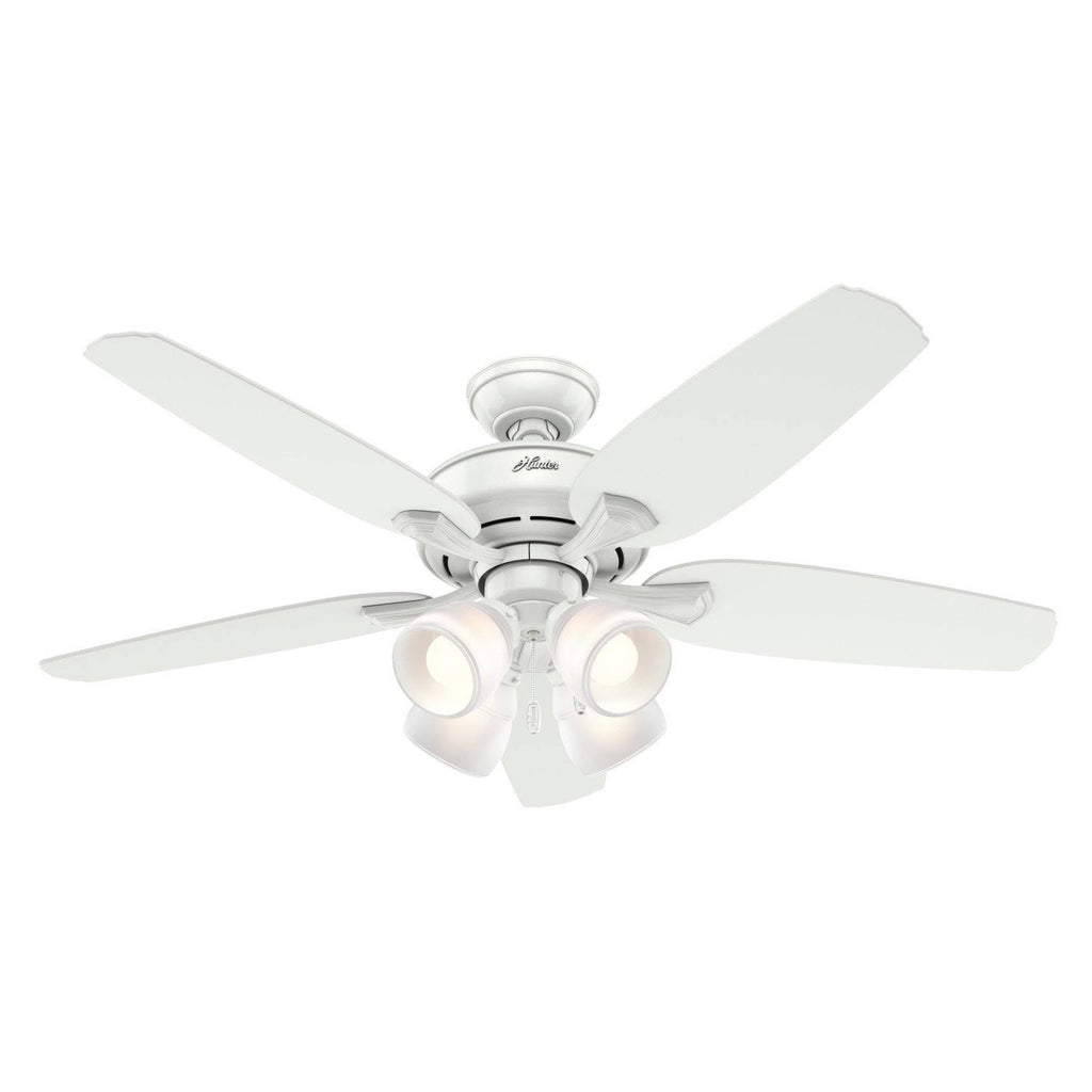 52 in. LED Indoor Snow White Ceiling Fan with Light O48659