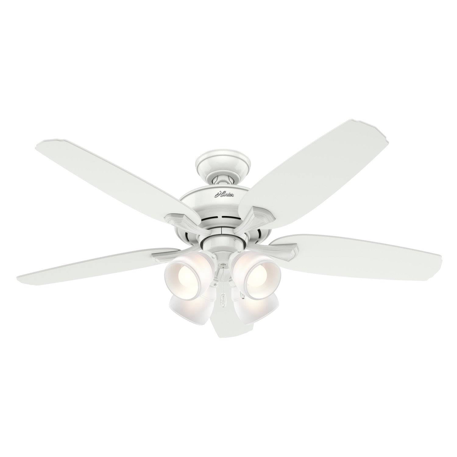 52 in. LED Indoor Snow White Ceiling Fan with Light O48659