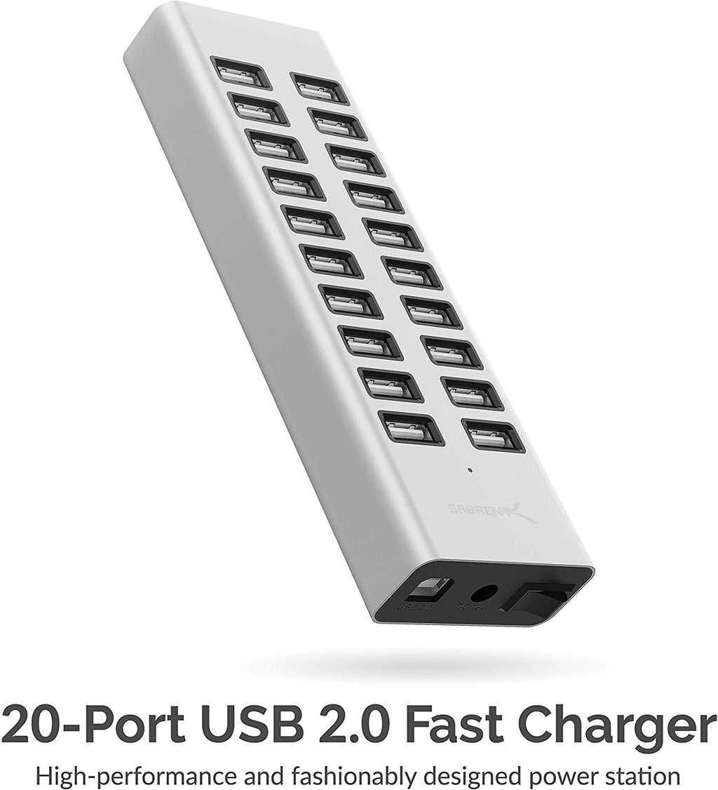 90W 20 Port USB 2.0 Fast Charger with Power Supply I28944