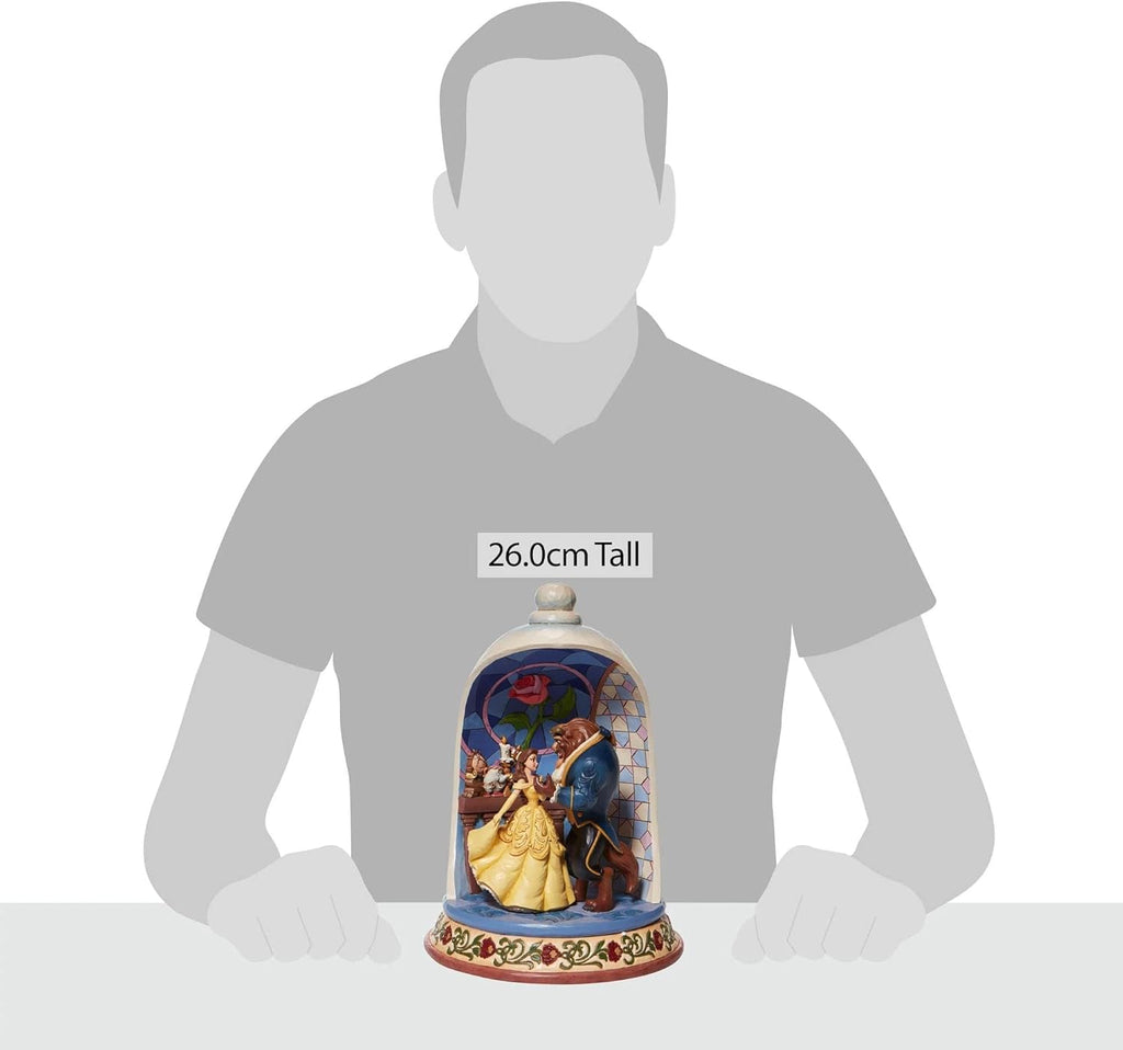 Disney Traditions Beauty and The Beast Rose Dome Scene Figurine, 10.3 Inch, Multicolor X7986