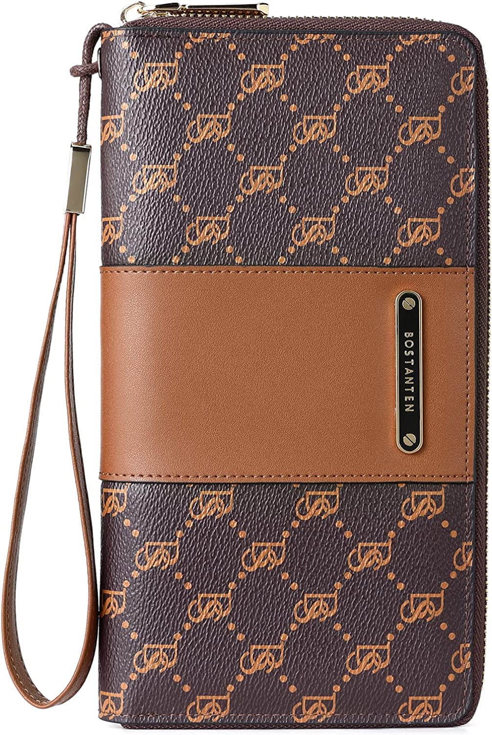Leather Zip Around Credit Card Holder Wristlet Clutch W990