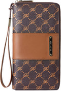 Leather Zip Around Credit Card Holder Wristlet Clutch W990