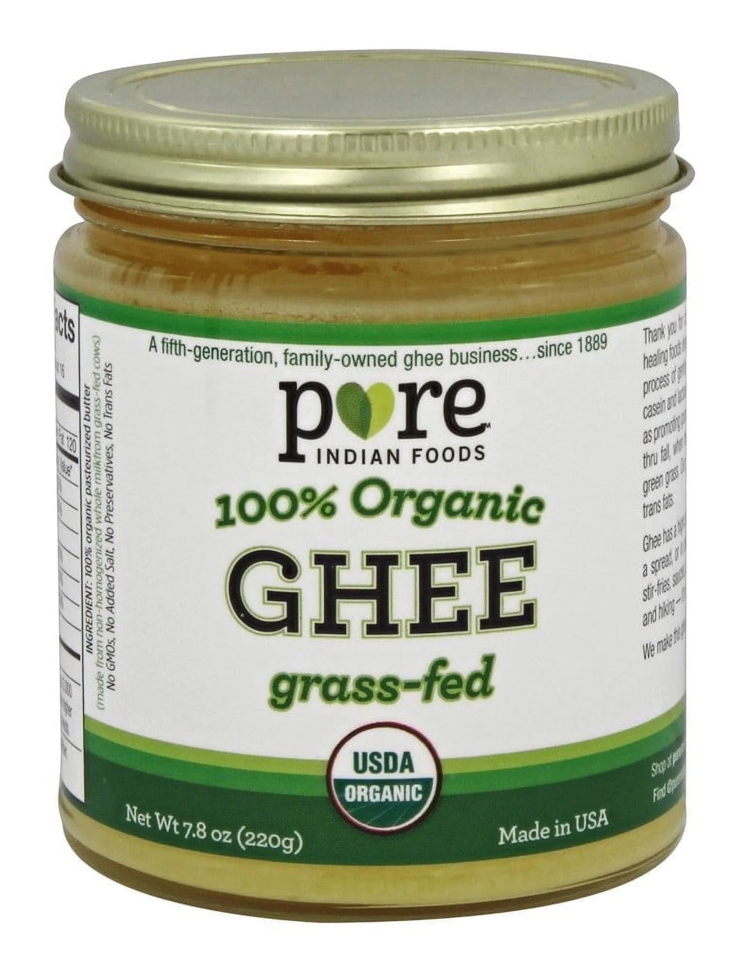 Organic Grass-Fed Ghee 7.8 oz Pack of 4 M97529