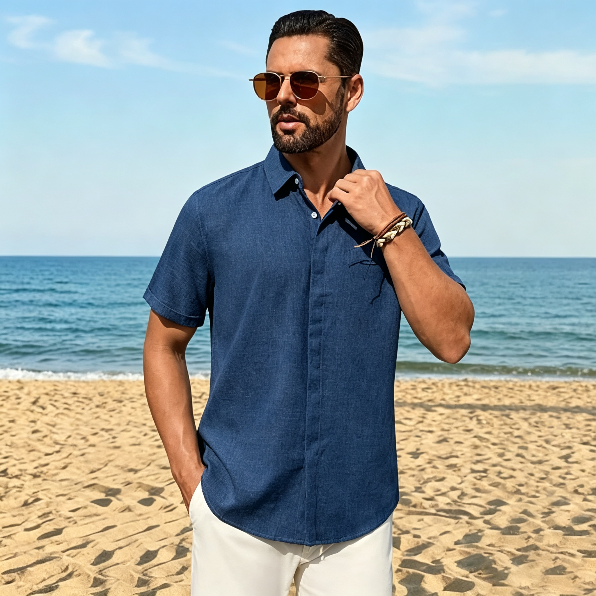 Vacation Loose Linen Short-Sleeve Shirt