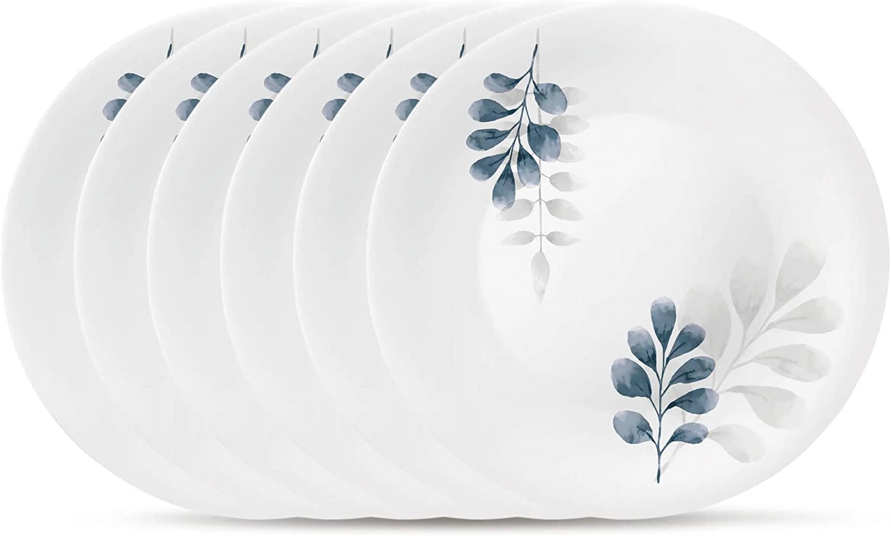 Set Of 6 10.75" Tempered Opal Glass Dinner Plates J591510