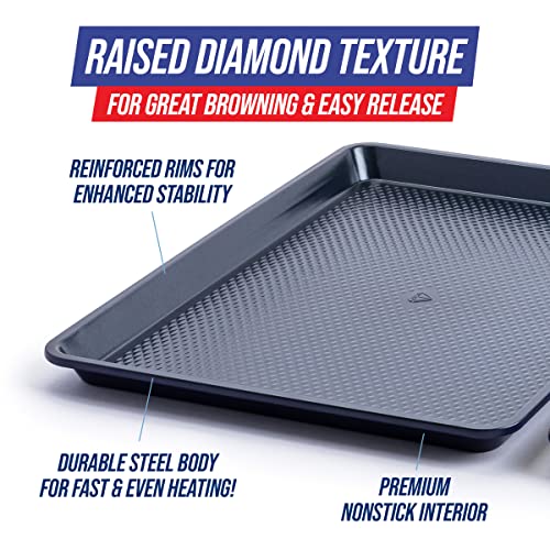 Blue Diamond 2 Piece Nonstick Cookie Sheet Baking Pan Set L494389