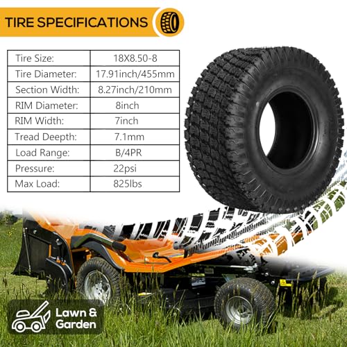 20x10.00-8 Lawn Mower Tire, Set of 2 D863538