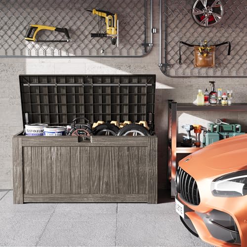 Black 120 Gallon Outdoor Storage Box with Lock S7829