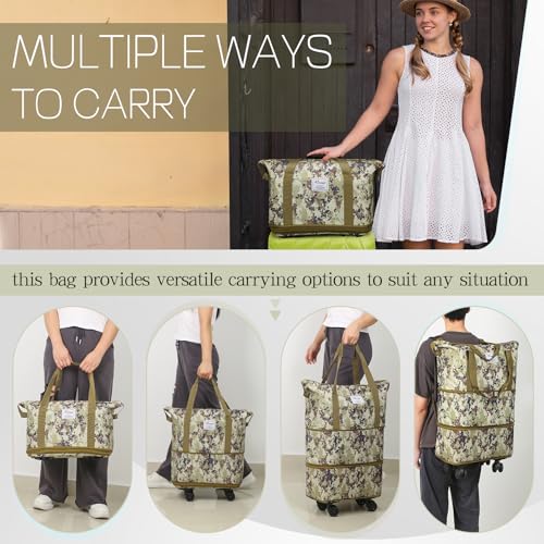 Black Rolling Duffel Bag with Wheels O2497
