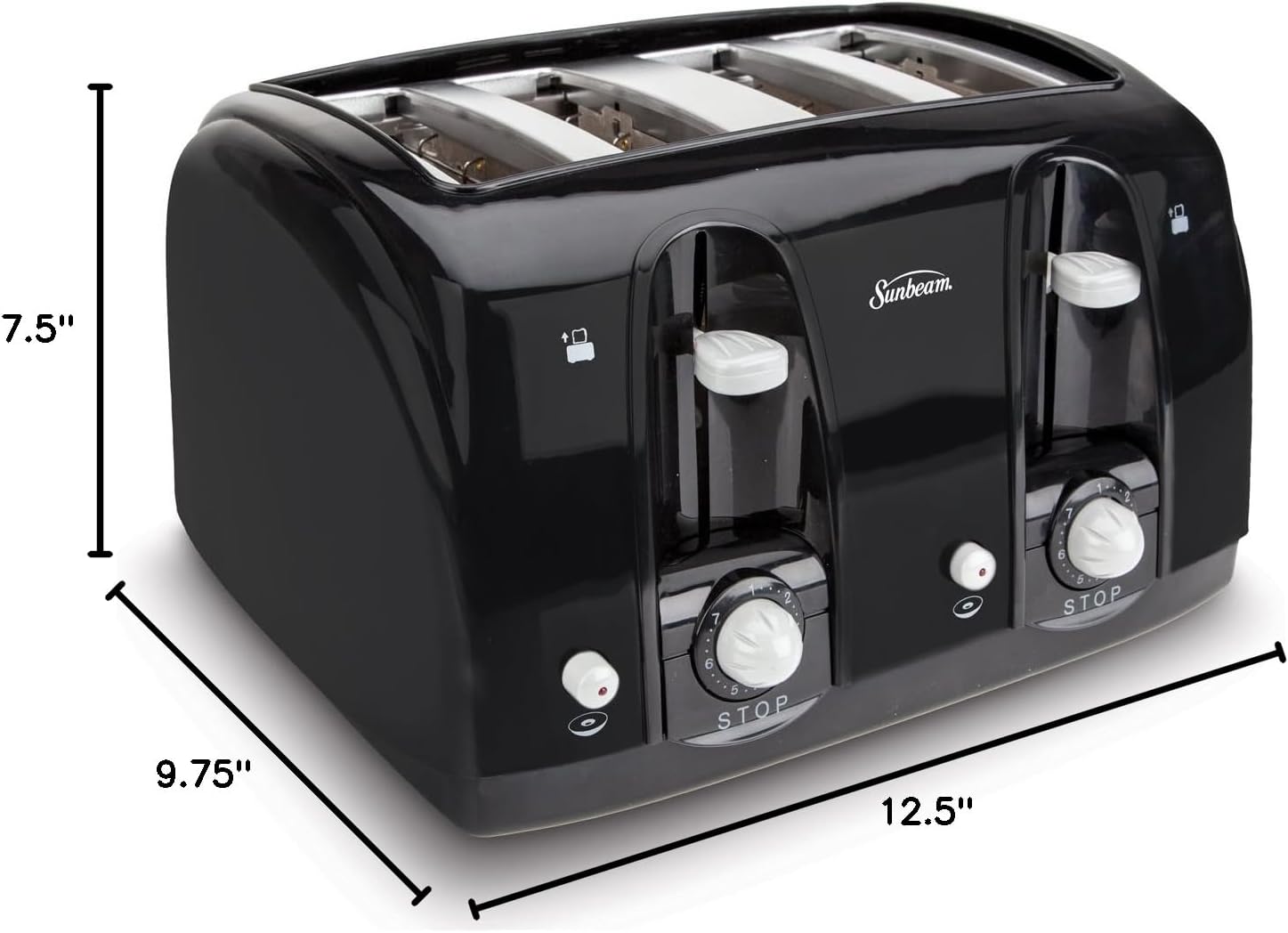 Black Wide Slot 4-Slice Toaster G7618