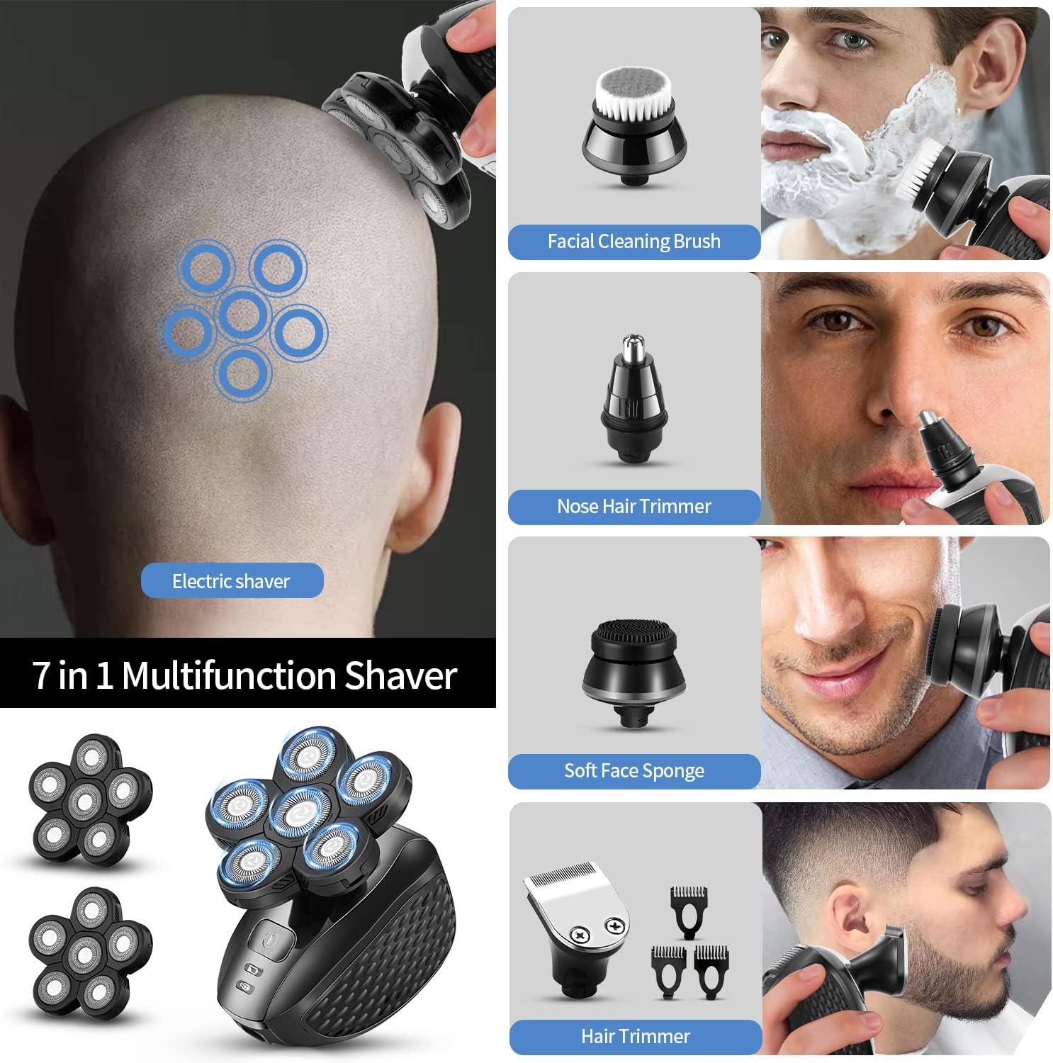 7 in 1 Rotary Head Electric Shaver U6792