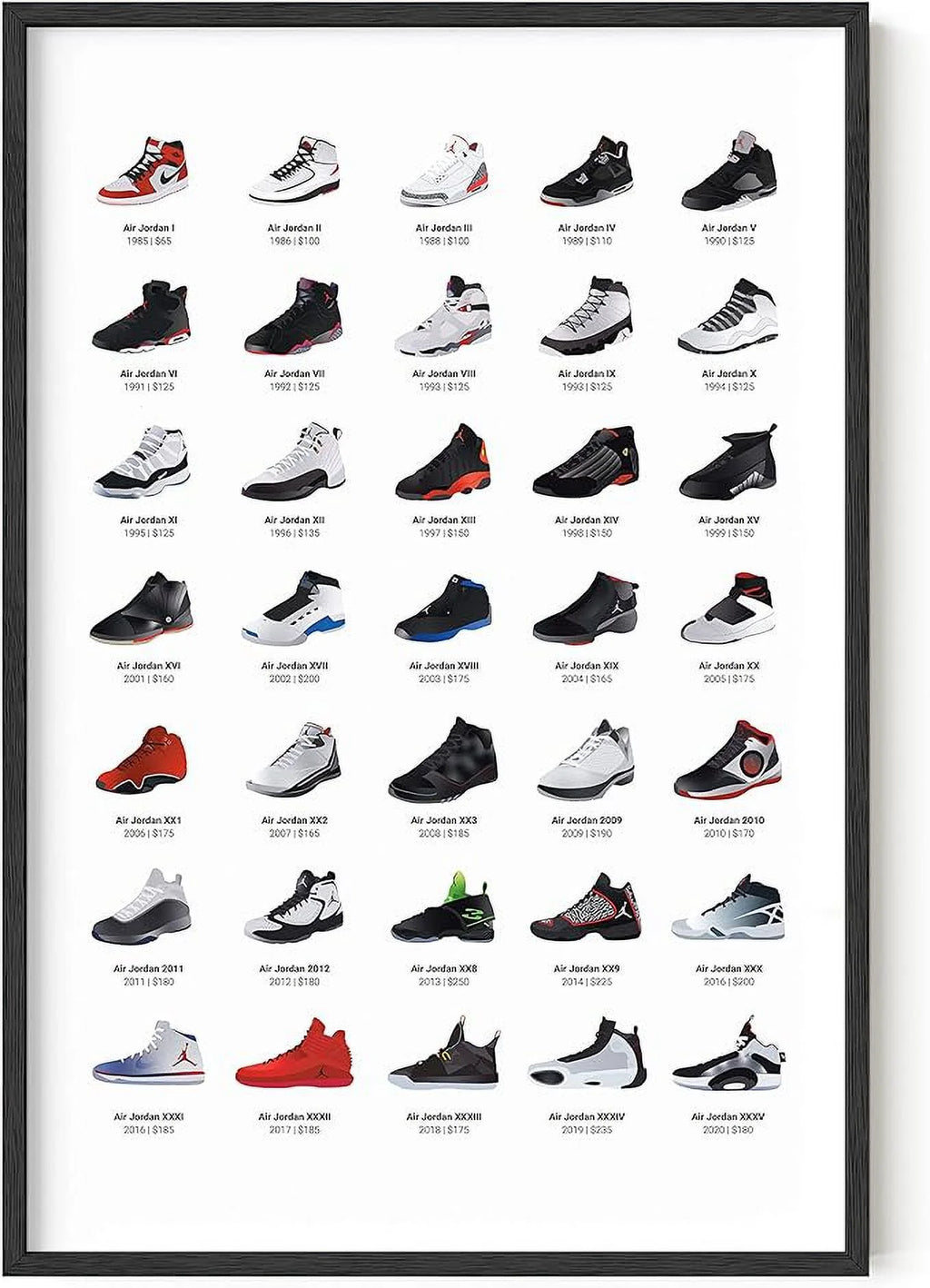 Sneaker Posters, Unframed 24x36 O1293