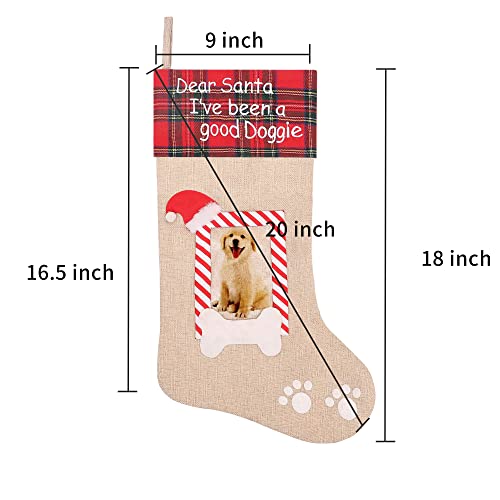 20 Inches Burlap Christmas Pet Stockings W7801