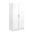 White Wardrobe Closet with Hanging Rail U437