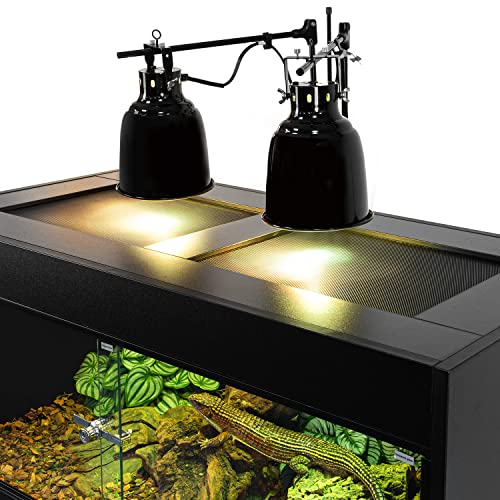 Black Reptile Wood Enclosure with Double Hinge Sliding Doors and Top Screen Ventilation (48"x24"x24") D6946