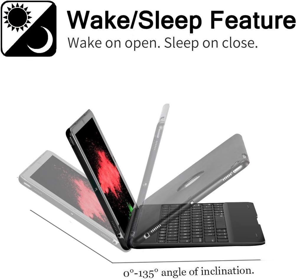 Wireless Keyboard Case for iPad Mini with Folding Stand (Black) D7380