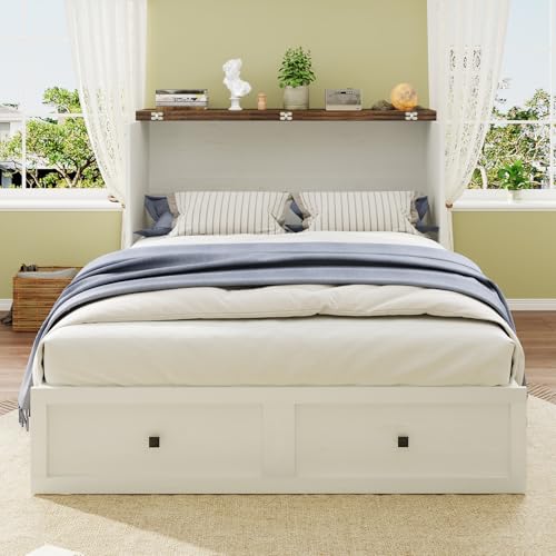 Queen Size Murphy Bed with Storage Drawer B8751