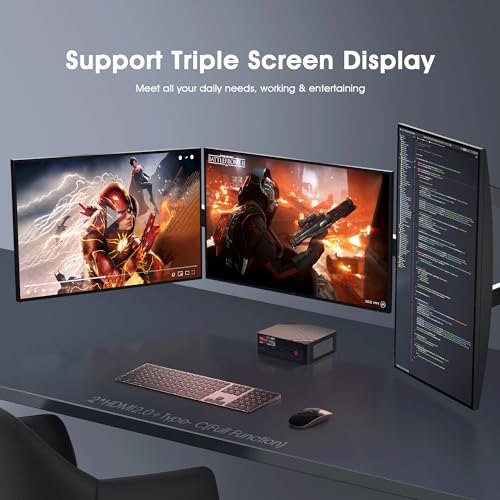 Mini PC N100 Intel 12th Windows 11 Pro 16GB DDR4 RAM 512GB PCIe SSD, 4K 60HZ Triple Displays Dual HDMI Type-C, 6W TDP Quiet Mini PC, WIFI5 W39053
