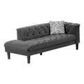 Gray Deep Button Tufted Chaise Lounger with Pillow Y7070