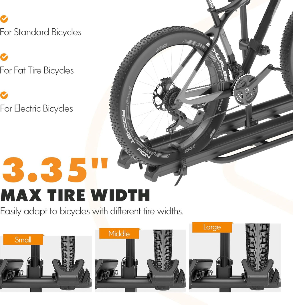 2" Hitch Mounted Platform Bike Rack, 200 Lbs Max Loading X7470