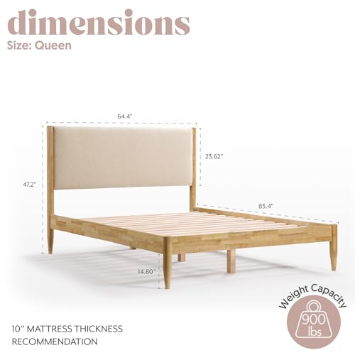 Queen Bed Boucle Platform E341