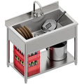 Stainless Steel Freestanding Utility Sink with Pull-out Faucet Z723