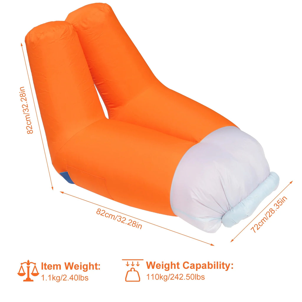 Orange Inflatable Air Sofa Chair with Portable Bag E526