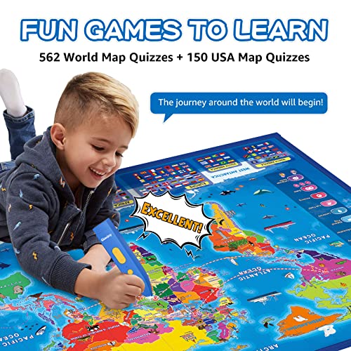 Talking Electronic Interactive World Map for Kids S18313