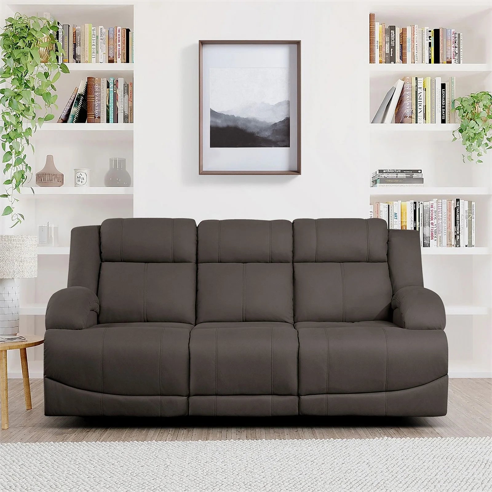 Chocolate Microfiber 2-Piece Manual Reclining Sofa Set M1767