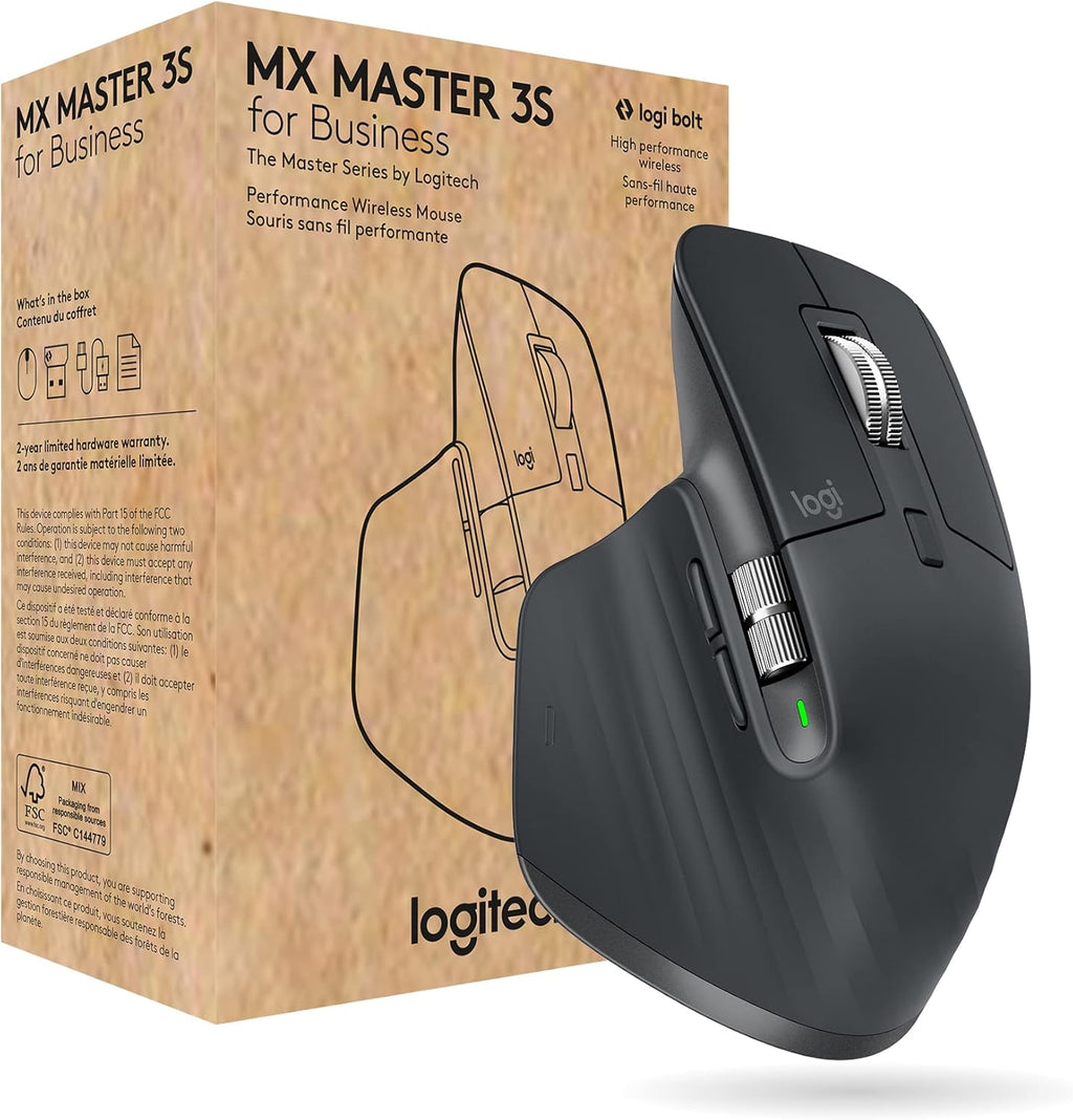 Wireless Mouse with Quiet Clicks, 8K DPI, Bluetooth, USB-C Charging, MagSpeed Scrolling - Graphite H93998