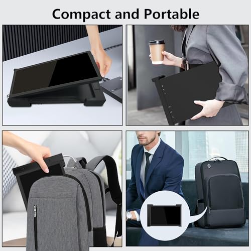 14" Triple Laptop Screen Extender FHD 1200P IPS Portable Monitor for 15-17.3" Laptop with HDMI/USB-C Black N836209
