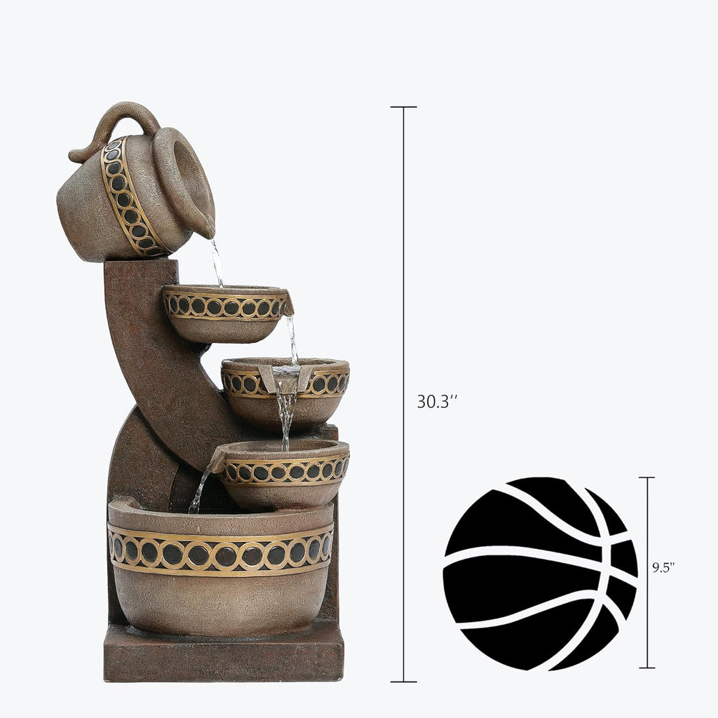 5 Tiered Polyresin Outdoor Water Fountain B393679