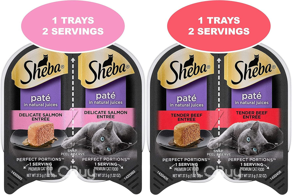 12 Trays 2.6 Oz Each Assorted Cuts in Gravy Pate in Natural Juice Cat Food F127257