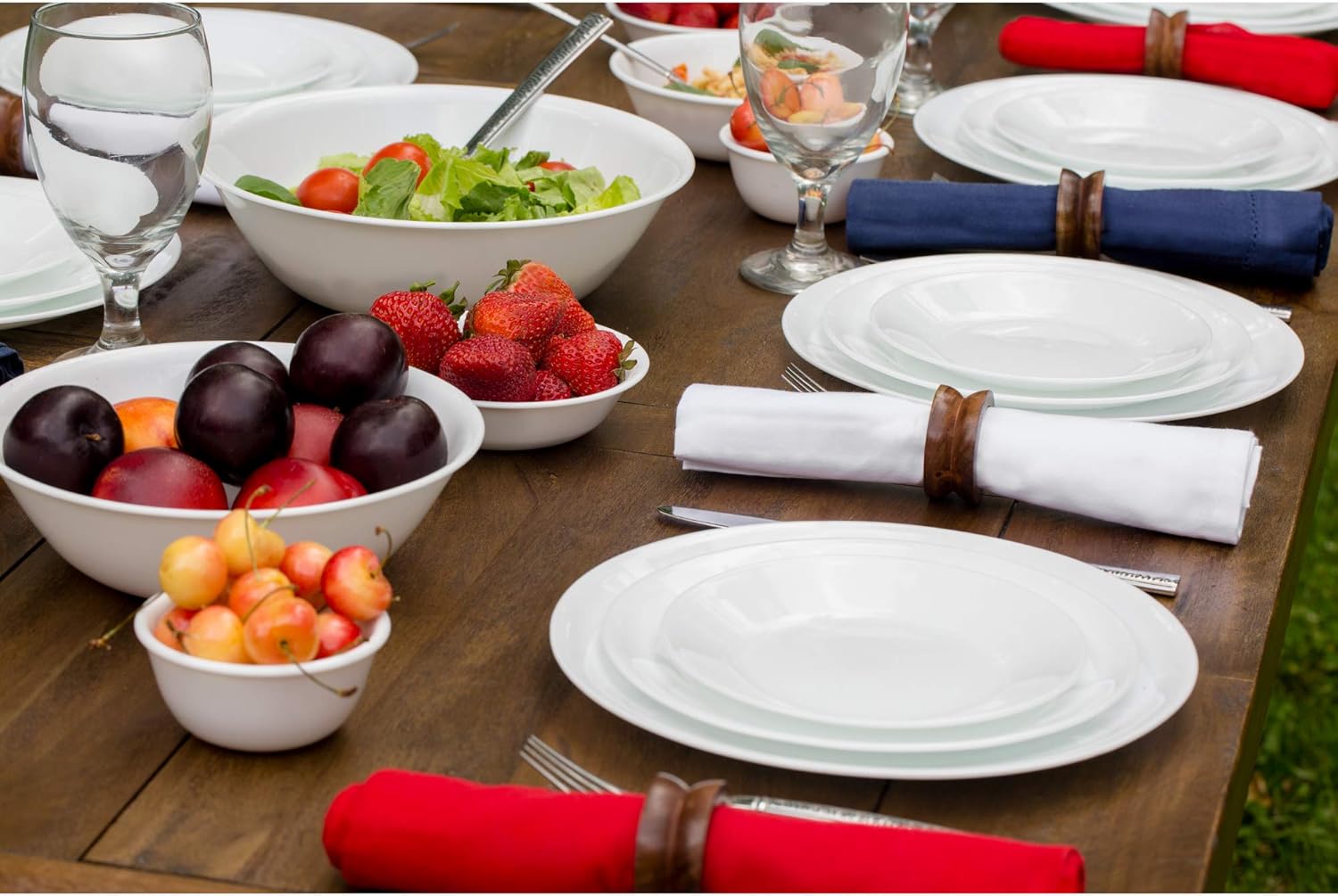 50-Piece Chip Resistant White Dinnerware Set N6569