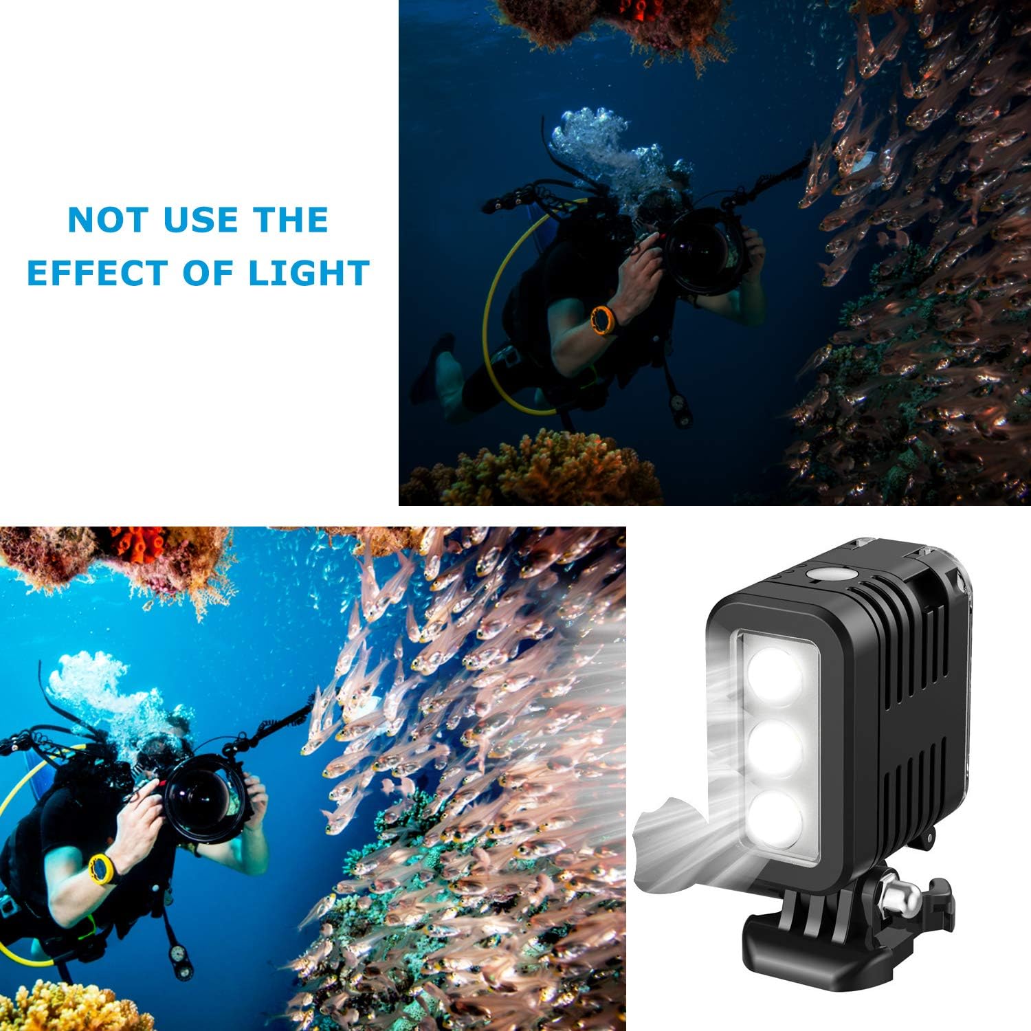 Dive Light 147ft Waterproof LED Video Fill Light S8010