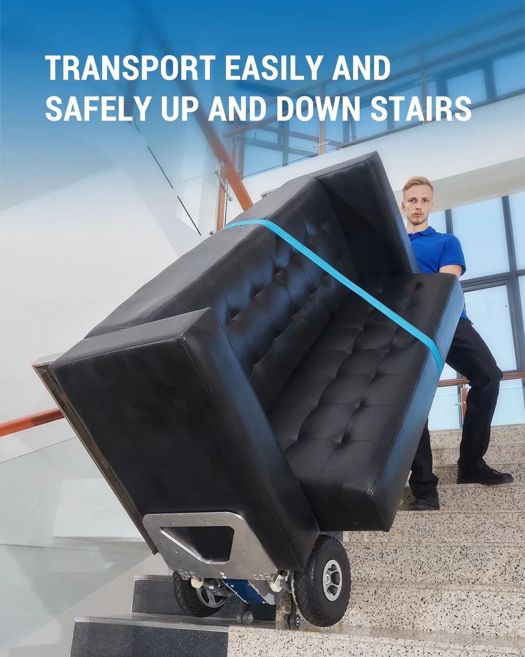 Electric Stair Climbing Hand Truck with Auto Edge Brake, 375LBS Capacity Aluminum Hand Truck Y7809