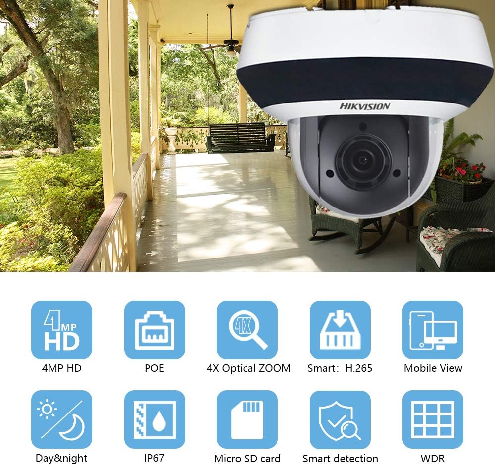 4MP POE Mini PTZ IP Camera with 4X Optical Zoom K619964
