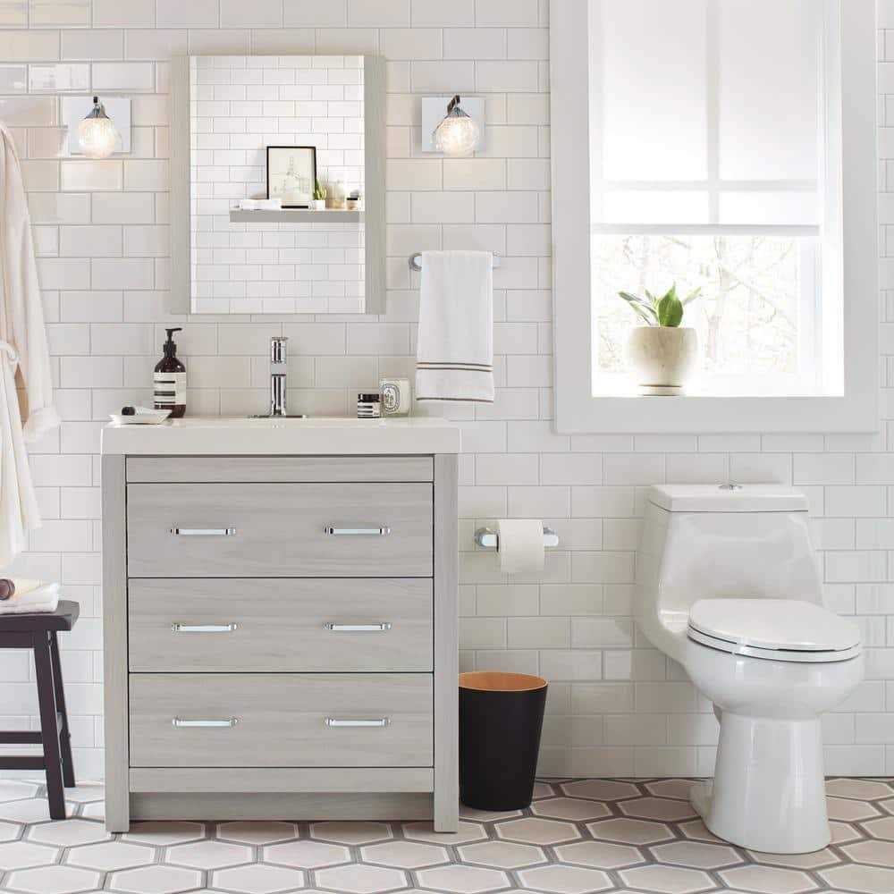White 1-piece Dual Flush Elongated Toilet H878610