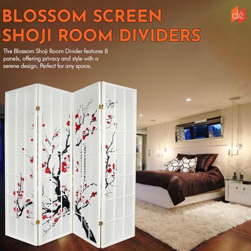 Black 4-Panel Freestanding Room Divider E543977