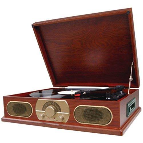 Wooden Turntable with Radio Cassette Player W6894