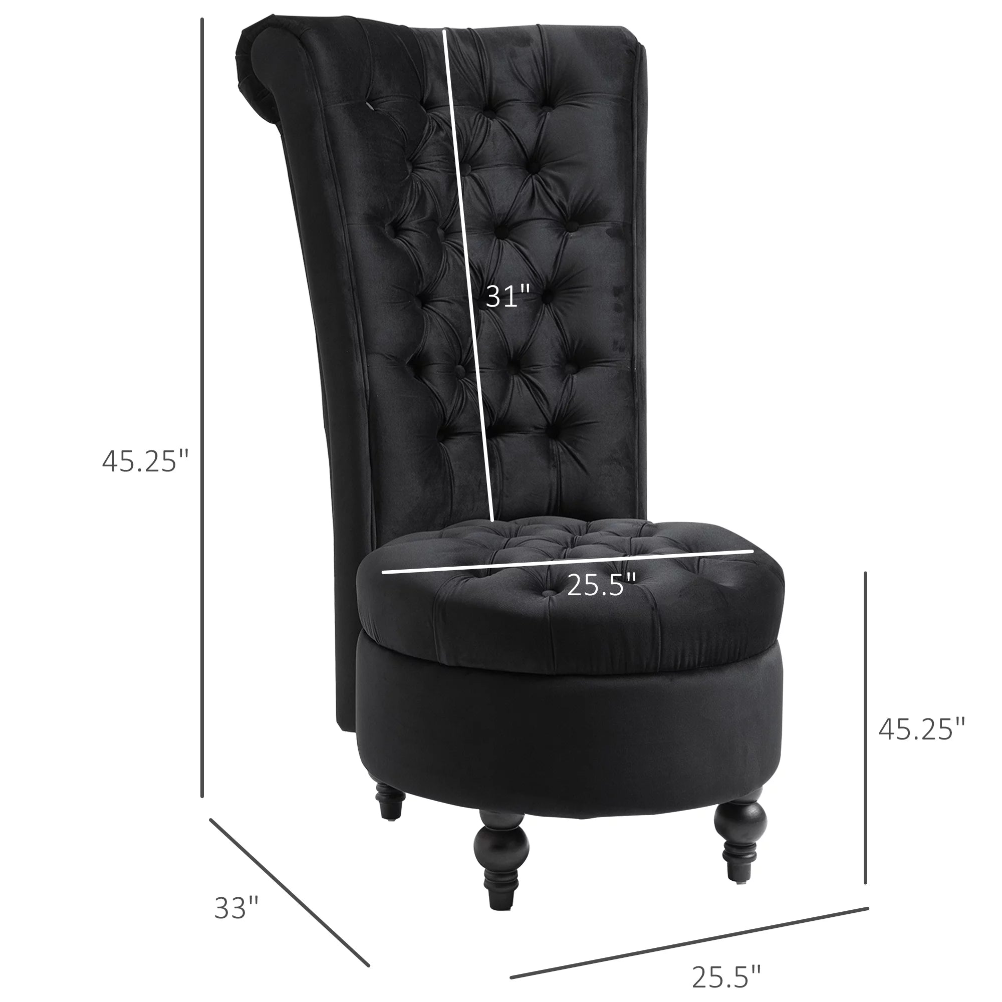 Black High Back Accent Chair P78900
