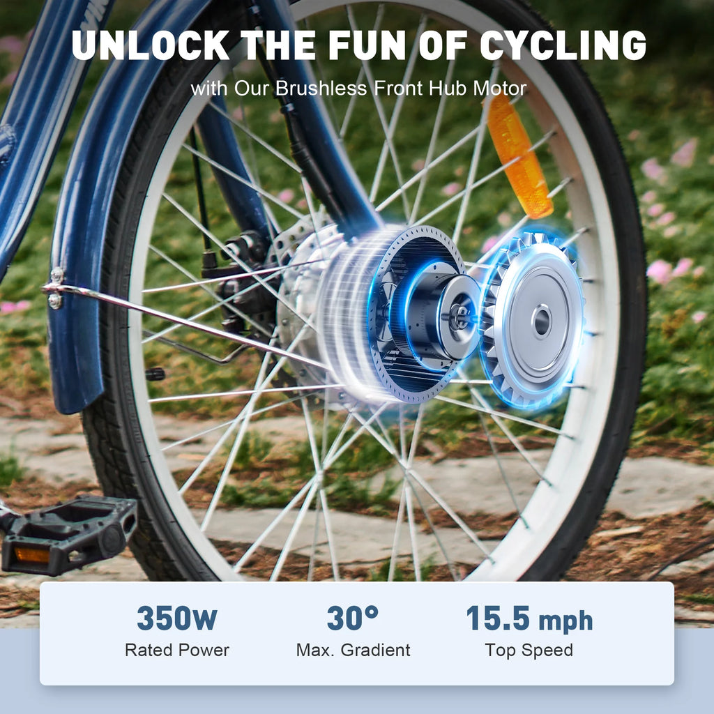 24 Inch Electric Tricycle 36V 10Ah Navy D5833