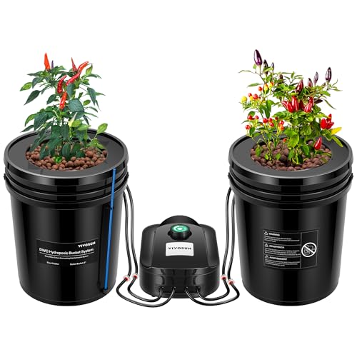 5-Gallon Deep Water Culture Hydroponics Grow System with Air Pump and Air Stone P79708