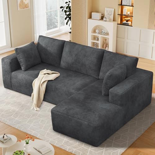 Corduroy Modular Sectional Sofa with L-Shape Chaise I8390