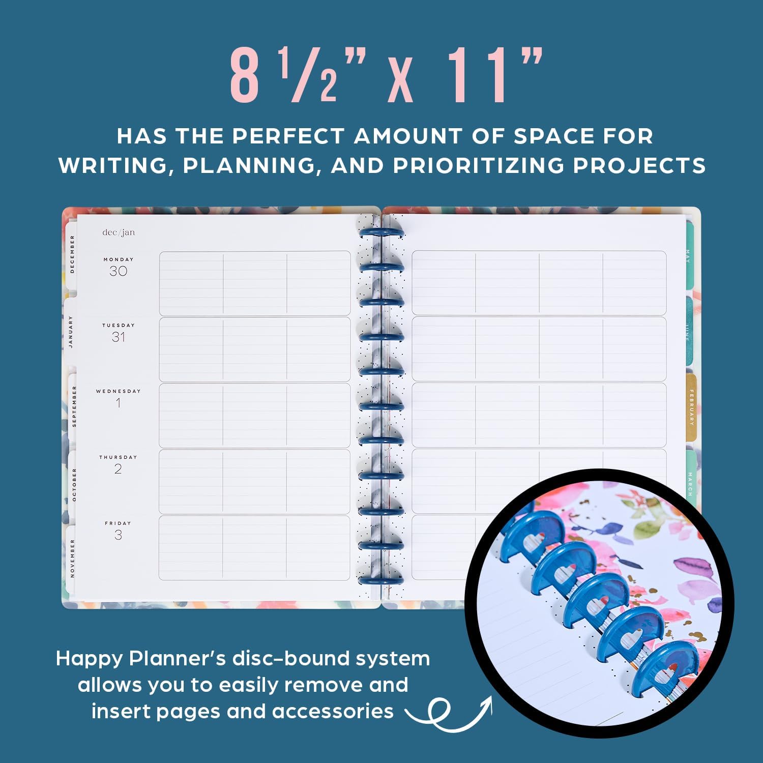 12-Month Academic Planner, July 2024–June 2025, Big Size, 72 Pages, 8 1/2" x 11" V70090