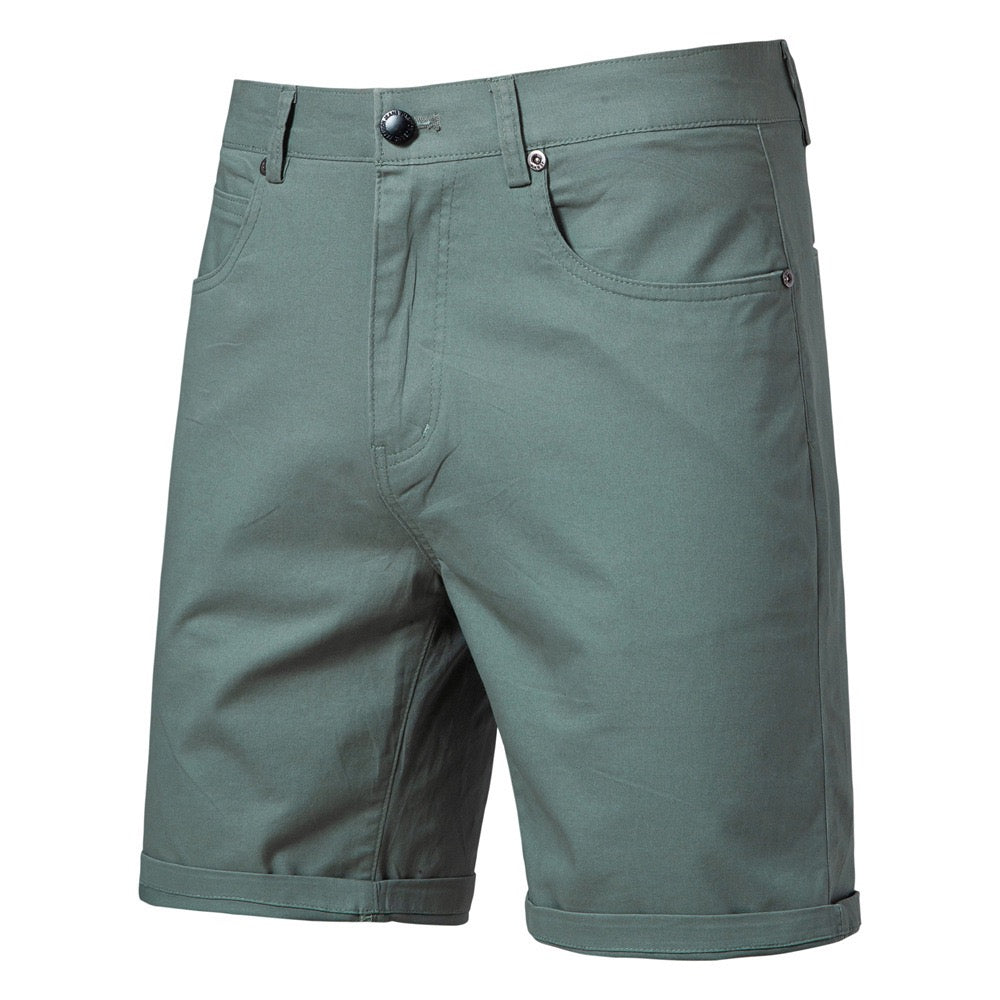 Solid-color, loose-fit smart-casual shorts