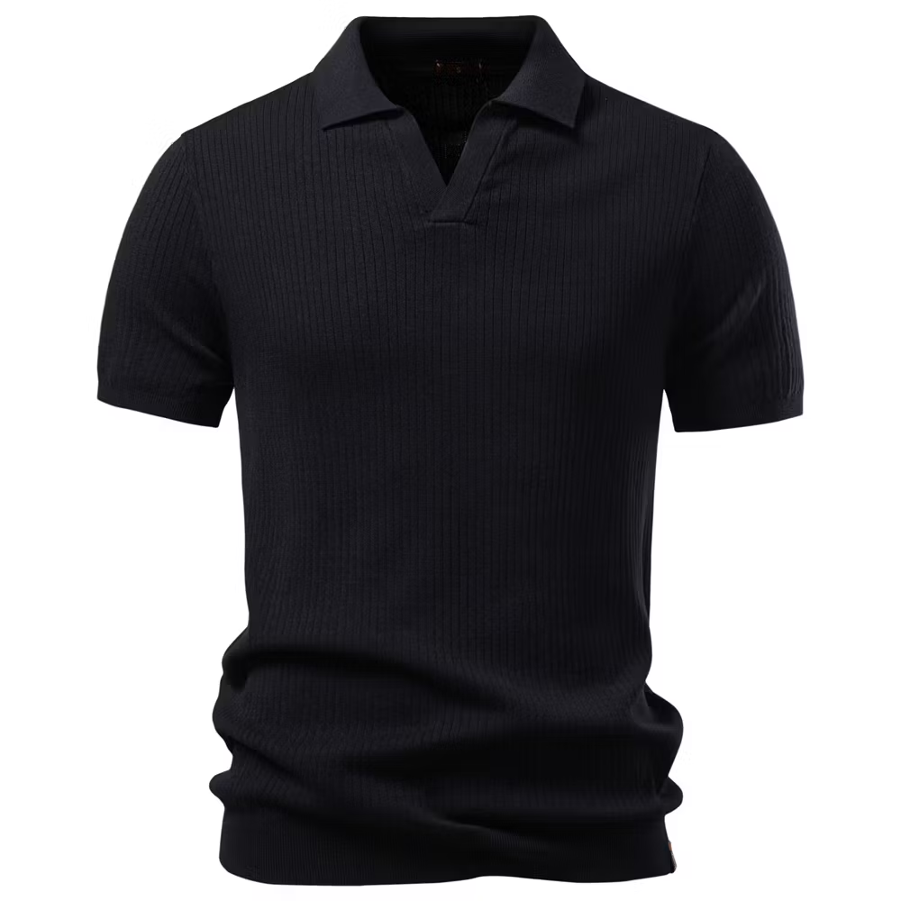 Men's Business Casual Knit Polo Shirt